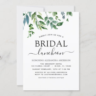 Spring Bridal Shower Luncheon Greenery Invitation