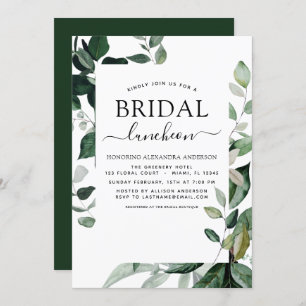 Spring Bridal Shower Luncheon Greenery Invitation