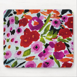 Spring Bright Flowers Floral Elegant Watercolor Mouse Mat