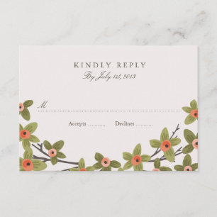 Spring Buds Wedding RSVP Card