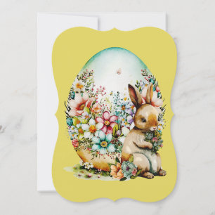 Spring Bunny And Floral Egg - Easter