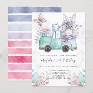 Spring Bunny Birthday Invitation