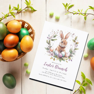 Spring Bunny Easter Brunch Invitation Postcard