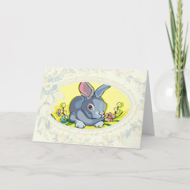 Spring Bunny Easter Card (Front)