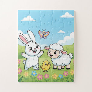Spring Bunny Kids Puzzle   Bunny Lamb Chick Educat