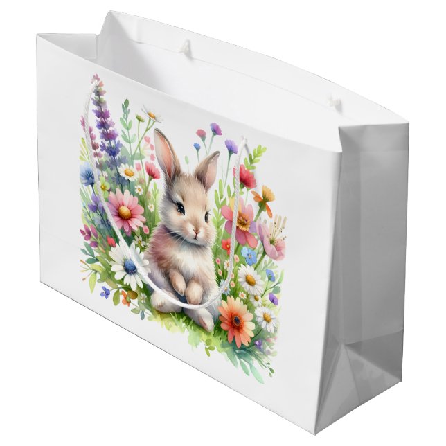 Spring Bunny Large Gift Bag (Back Angled)