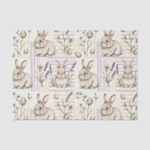 Spring Bunny Lavender Floral Egg Tissue Paper