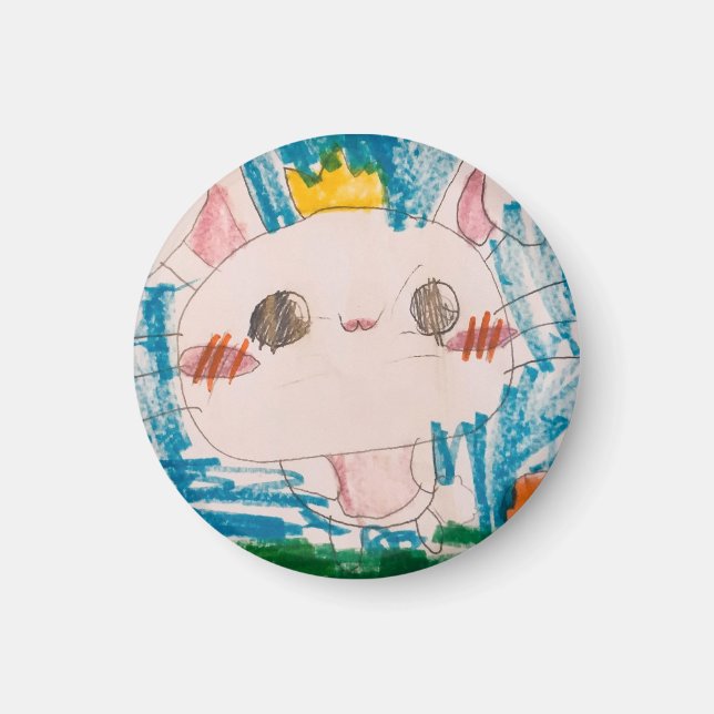 Spring Bunny Magnet - White (Front)