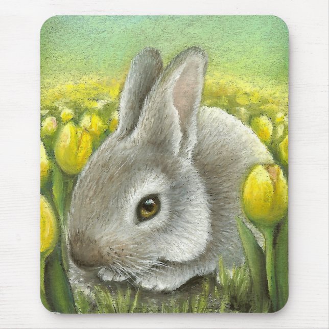 Spring bunny mouse mat (Front)