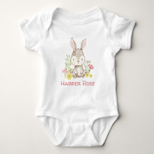 Spring Bunny - Personalised Baby Bodysuit