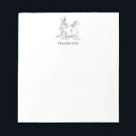 Spring Bunny Personalised Stationery Thank You Notepad<br><div class="desc">These cute notepads feature a charming bunny rabbits. Use the template fields to add your personalised text. A unique choice for the spring. Order small quantities or notepads in bulk for business. To see more designs like this visit www.zazzle.com/dotellabelle Design by Victoria Grigaliunas</div>