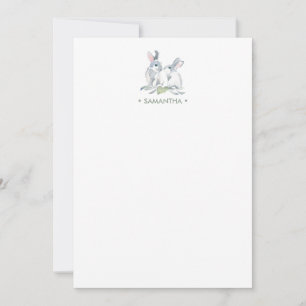 Spring Bunny Personalized Stationery Card
