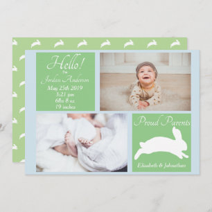 Spring Bunny Rabbit Birth Announcement