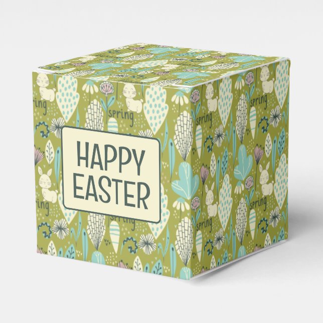 Spring Bunny Rabbit Nature Favour Box (Front Side)