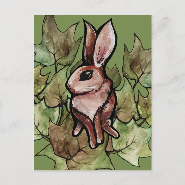 Spring Bunny Rabbit Nature Ivy                     Postcard (Front)