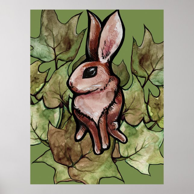 Spring Bunny Rabbit Nature Ivy                     Poster (Front)