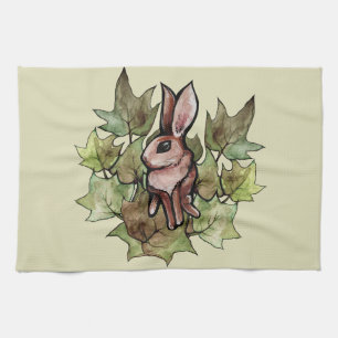 Spring Bunny Rabbit Nature Ivy                     Tea Towel