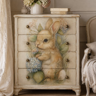 Spring Bunny Rabbit with Floral Watercolor  Tissue Paper