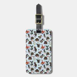 Spring Bunny Rabbits Forest Floral Luggage Tag