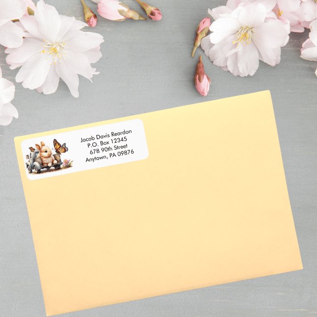 Spring Bunny Return Address Label (Creator Uploaded)