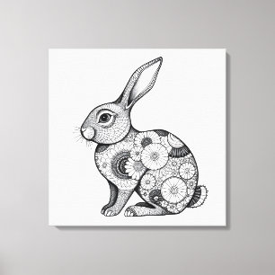 spring bunny sketch  canvas print