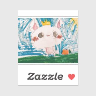 Spring Bunny Sticker - White