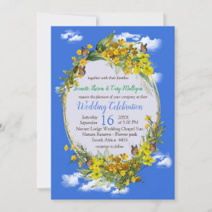 Spring Butercup flowers in the clouds Invitation
