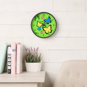 Spring Butterflies Clock