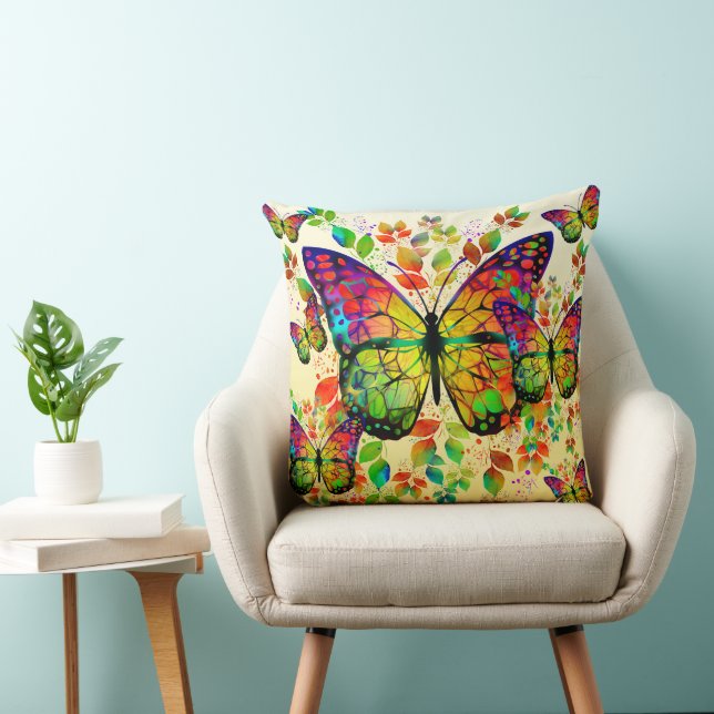 SPRING BUTTERFLIES COLORFUL NATURE CUSHION (Chair)