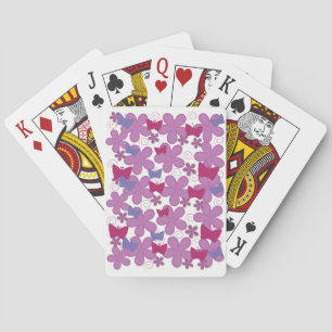 Spring Butterflies   Pink Playing Cards