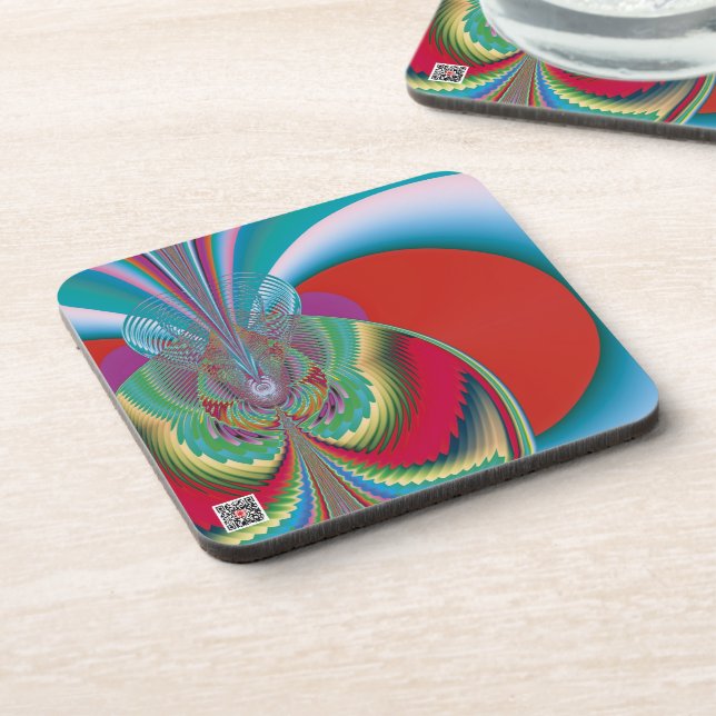 Spring Butterfly Abstract Art Coaster (Left Side)