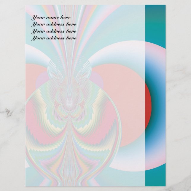 Spring Butterfly Abstract Colour Burst Art Custom Letterhead (Front)