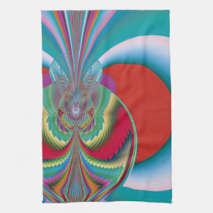 Spring Butterfly Abstract Colour Burst Art Tea Towel