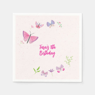 Spring Butterfly Birthday Napkins