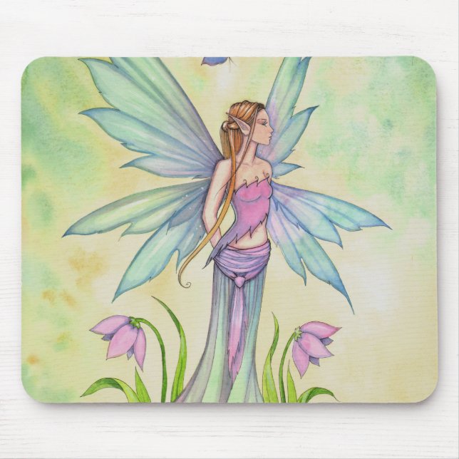 Spring Butterfly Fairy Fantasy Art Mouse Mat (Front)