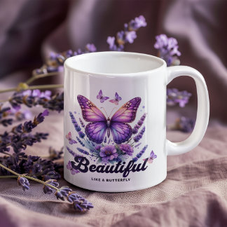 Spring Butterfly Floral Mug