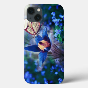 Spring Butterfly on Blue Flower iPhone 13 Case