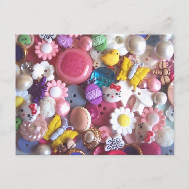 Spring Buttons Postcard (Front)