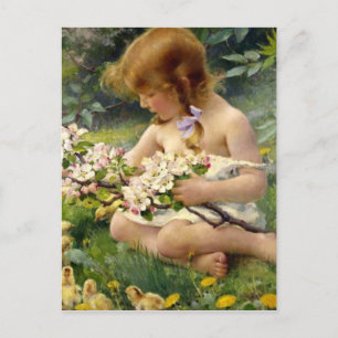‘Spring’ by Franz Dvorak Easter Holiday Postcard