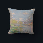 Spring by the Seine by Monet Impressionist Cushion<br><div class="desc">Impressionist Landscape Painting by Claude Monet - Classic Masterpieces - Claude Monet's Impressionist Painting Series - Spring by the Seine</div>