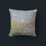 Spring by the Seine by Monet Impressionist Cushion<br><div class="desc">Impressionist Landscape Painting by Claude Monet - Classic Masterpieces - Claude Monet's Impressionist Painting Series - Spring by the Seine</div>