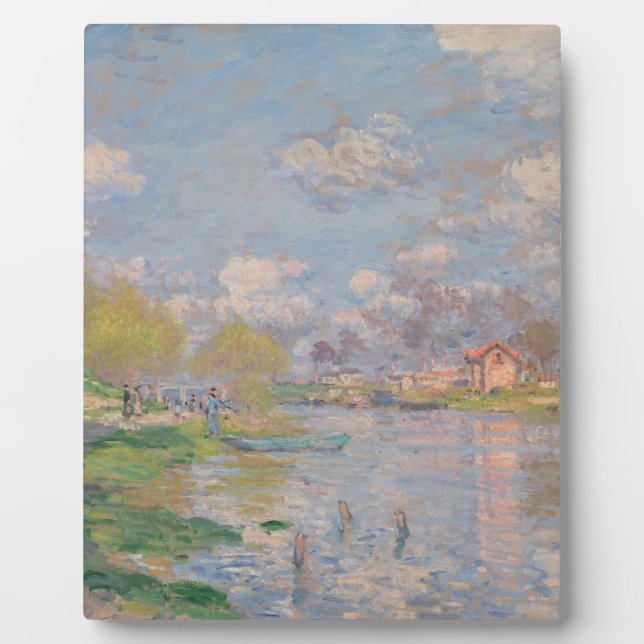 Spring by the Seine by Monet Impressionist Plaque (Front)
