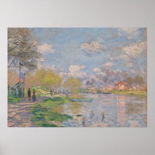 Spring by the Seine by Monet Impressionist Poster