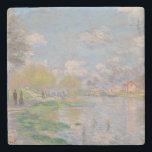 Spring by the Seine by Monet Impressionist Stone Coaster<br><div class="desc">Impressionist Landscape Painting by Claude Monet - Classic Masterpieces - Claude Monet's Impressionist Painting Series - Spring by the Seine</div>