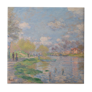 Spring by the Seine by Monet Impressionist Tile