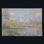 Spring by the Seine Claude Monet Placemat<br><div class="desc">Spring by the Seine by Claude Monet, oil on canvas 1875, is a landscape painting of pedestrians strolling on the banks of the River Seine in Paris, the warm green leaves of budding trees and puffy white clouds in the pale blue sky of a warm, sunny day reflected in the...</div>