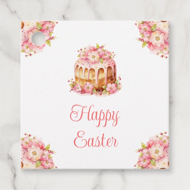 Spring Cake Easter Brunch Favour Tags (Front)