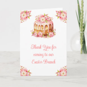 Spring Cake Easter Brunch Thank You Card