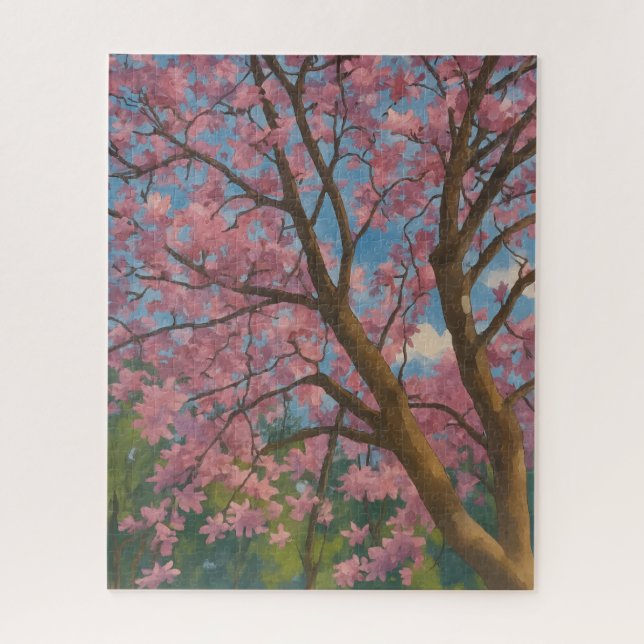 Spring Canopy – Blossom Tree & Blue Sky Painting Jigsaw Puzzle (Vertical)