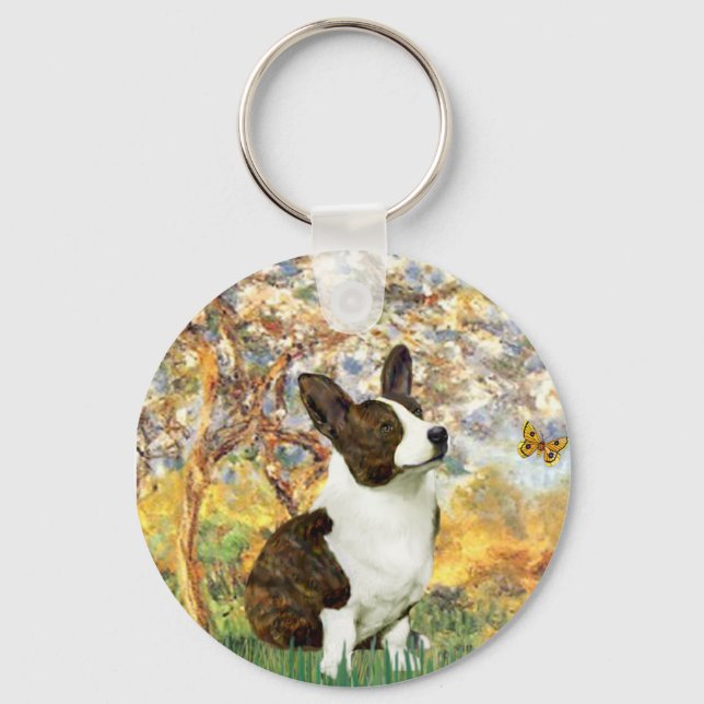 Spring - Cardigan Welsh Corgi 5 Key Ring (Front)